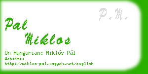 pal miklos business card